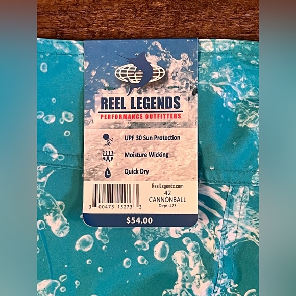 Reel Legends Mens 42 Shorts swim UPF30 Moisture Wicking Blue NWT H44 - Picture 4 of 7